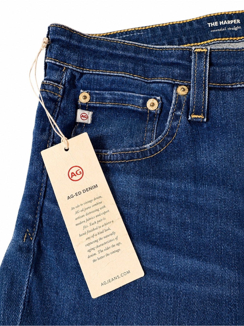Ag Adriano Goldschmied Deep Indigo Straight Jeans - Picture 3 of 7